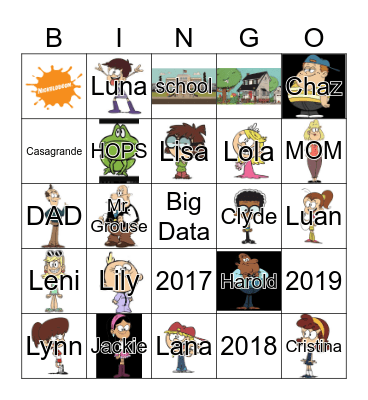 THE LOUD HOUSE Bingo Card
