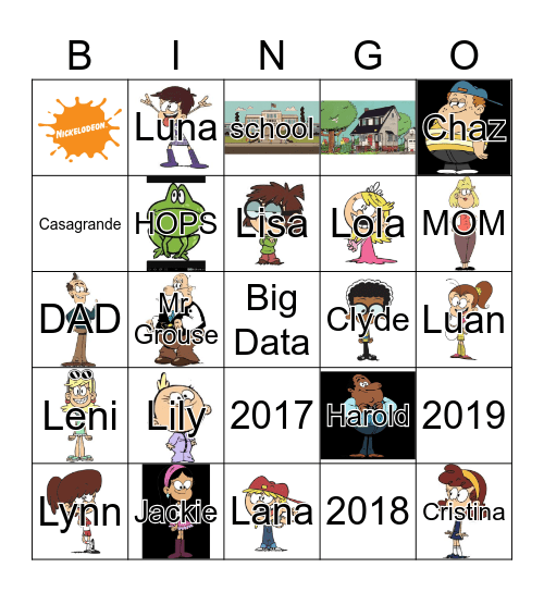 THE LOUD HOUSE Bingo Card