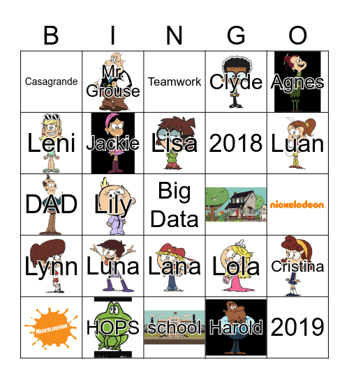THE LOUD HOUSE Bingo Card