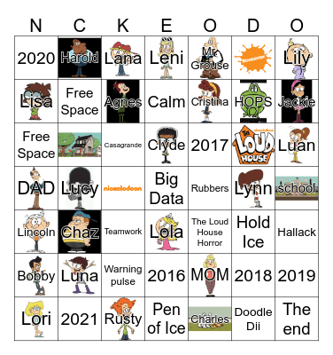 THE LOUD HOUSE Bingo Card