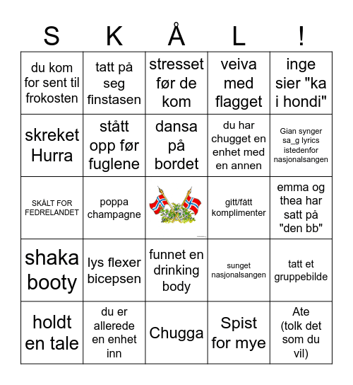 17 MAI BINGO Card