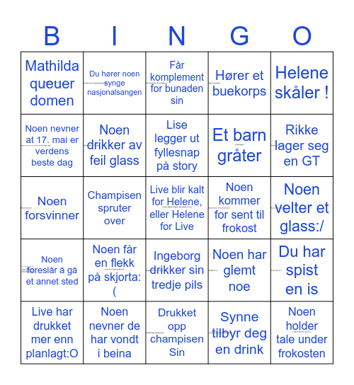 17. mai Bingo Card