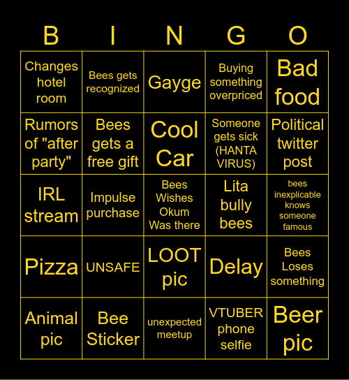 BEENGO Bingo Card