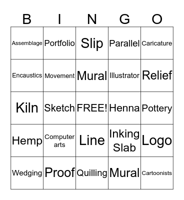 Art Bingo Card