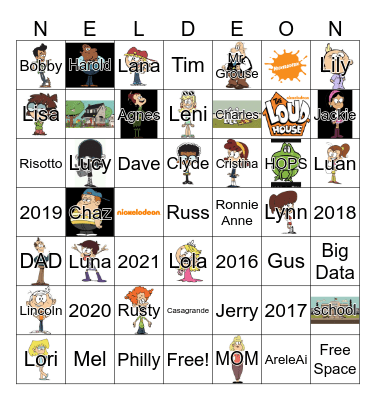 THE LOUD HOUSE Bingo Card