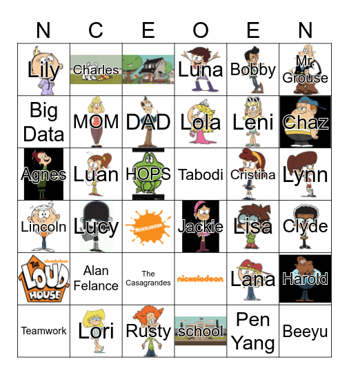 THE LOUD HOUSE Bingo Card