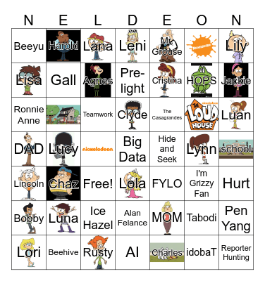 THE LOUD HOUSE Bingo Card
