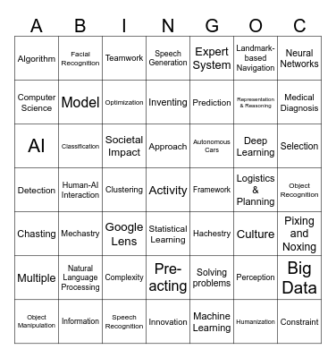 AI Bingo Card