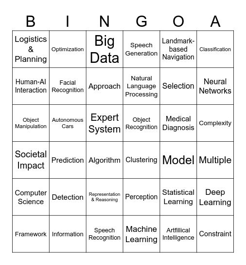AI Bingo Card