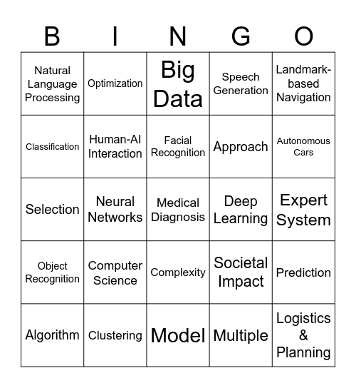 AI Bingo Card