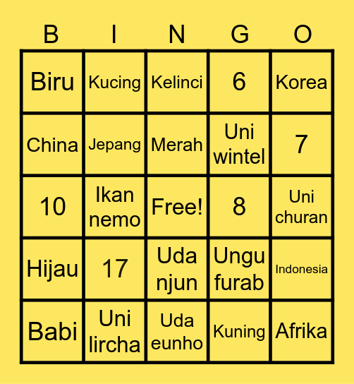 Chuvran Bingo Card