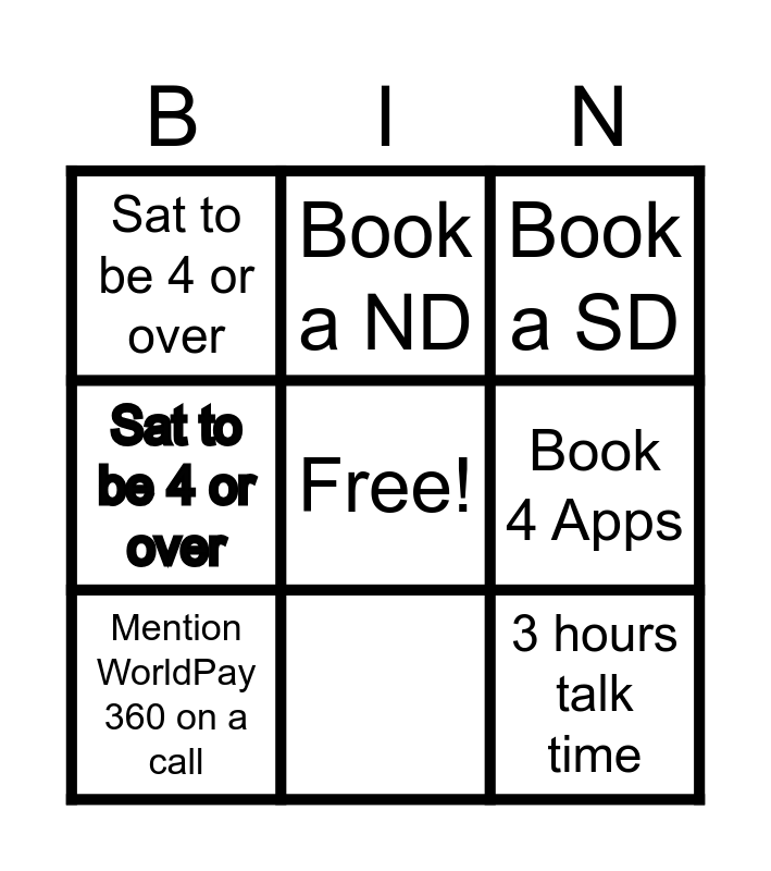 BINGO MONDAY Bingo Card