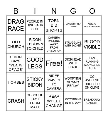 Giro D'Italia 2026 Bingo Card