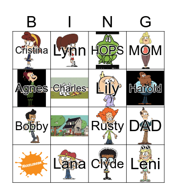 THE LOUD HOUSE Bingo Card