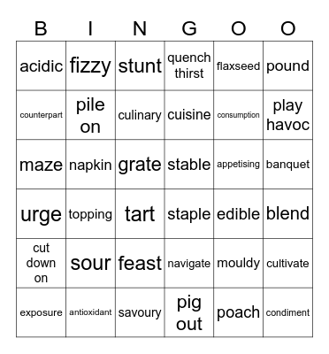 C1 - Unit 5 Bingo Card