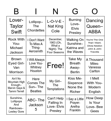Jaderborg Wedding Bingo Card