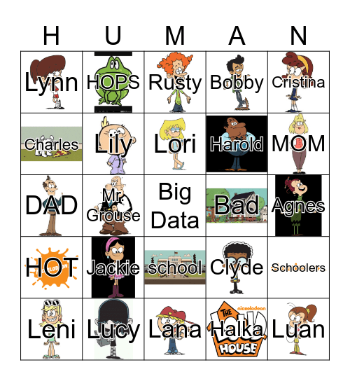THE LOUD HOUSE Bingo Card