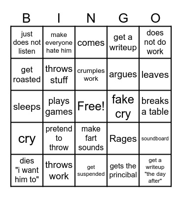 collin bingo Card