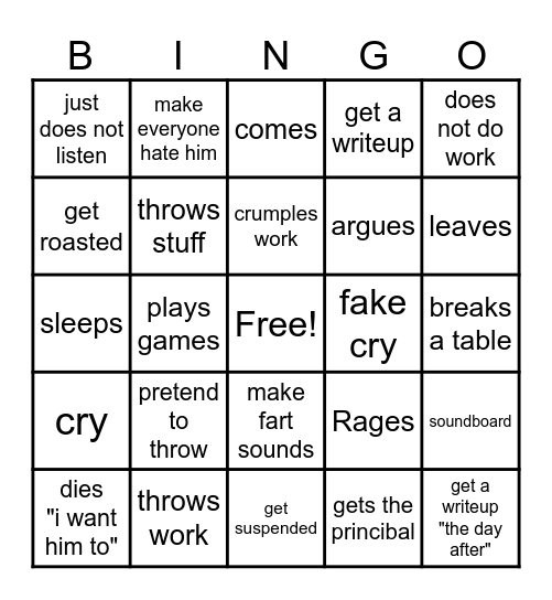 collin bingo Card