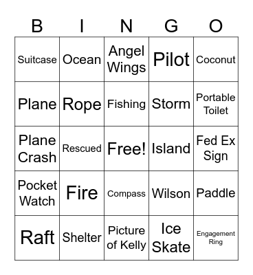 Cast Away Bingo Card
