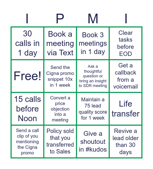 EOM Bingo (SDR) Bingo Card