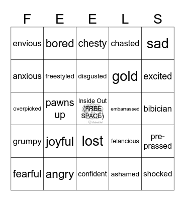 Feelings and Emotions Bingo Card