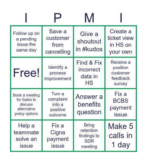 EOM Bingo (Customer Succeess) Bingo Card