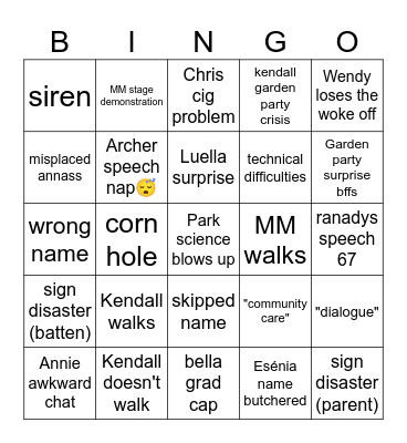 Commencement 2026 Bingo Card