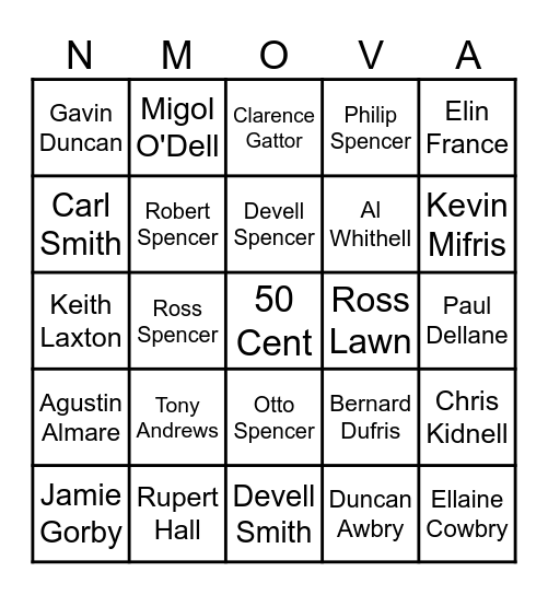 The Desert Movie 3 Tenor Bingo Card