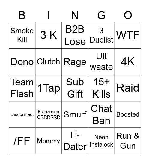 Lumis Bingo Runde Bingo Card