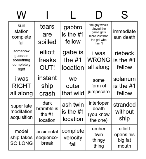 outer Bingo Card