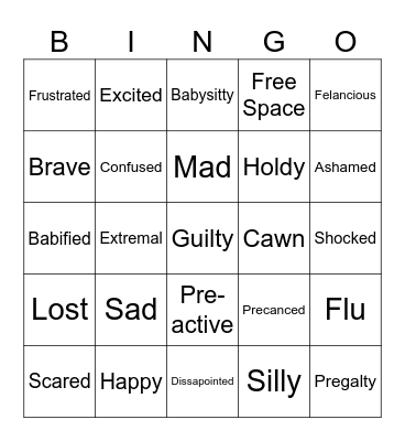 POKEMON CHARACTERS AS FEELINGS AND EMOTIONS Bingo Card