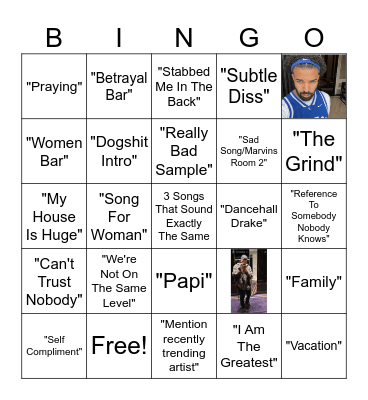 Drake Bingo Card