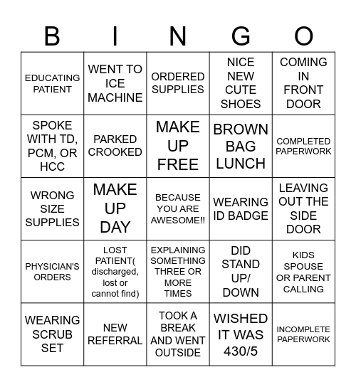 Happy Nurses Week!!! Bingo Card