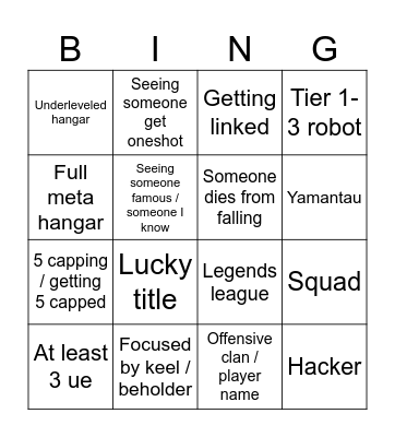 WR Bingo Card