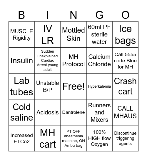 MH Bingo Card