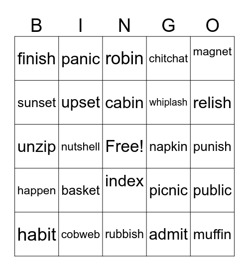 Wilson 3.1 Bingo Card