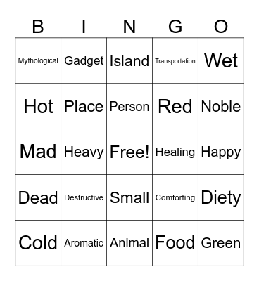QO Team Bingo Card