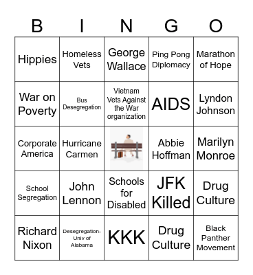 Forrest Gump Bingo Card