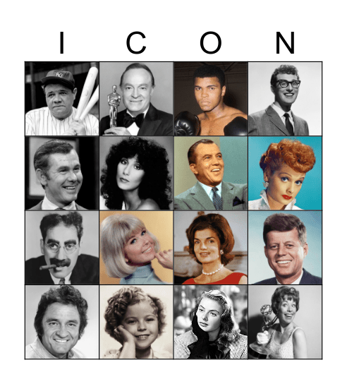 Famous Faces Bingo Card