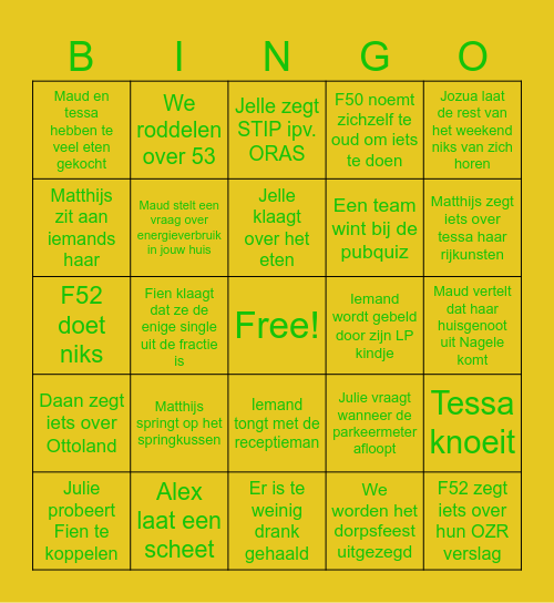 Maud en Tessa bingo Card
