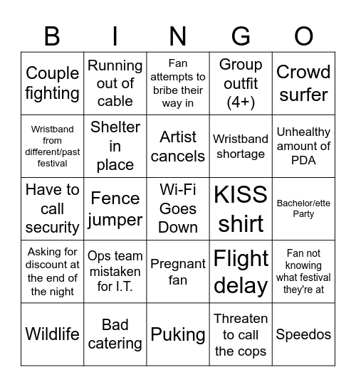 FestOps 2026 Bingo Card Bingo Card