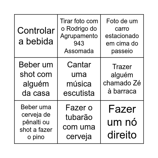 Bingo Cebolada Bingo Card