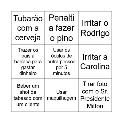 Bingo dia 1 Bingo Card