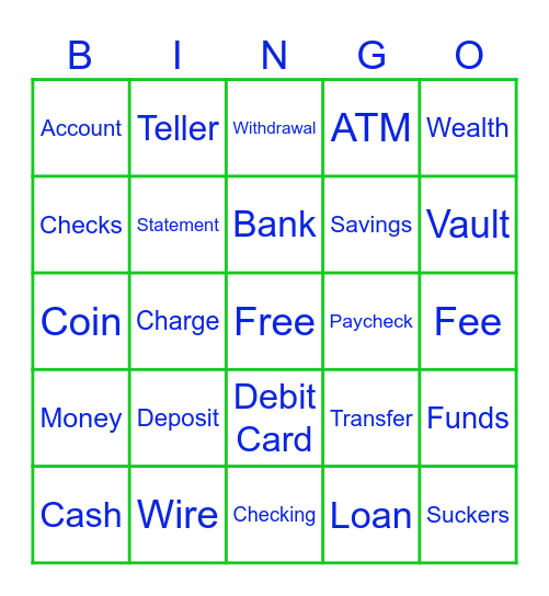 Sunflower Bank Bingo Card