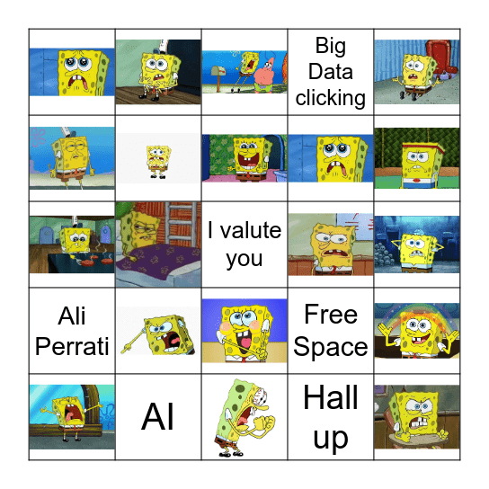 Spongebob Emotions Effects Mix Bingo Card