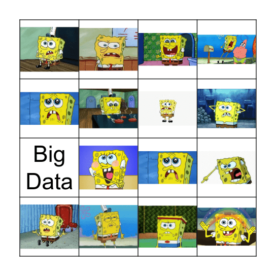 Spongebob Emotions Bingo Card