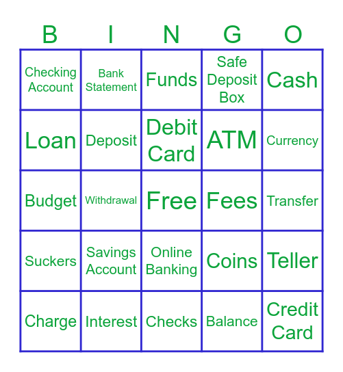 Sunflower Bank Bingo Card