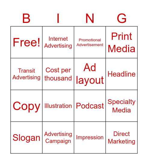 DECA Bingo Q2 Bingo Card