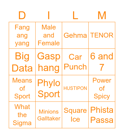 Despicable Me 3 Bingo Card